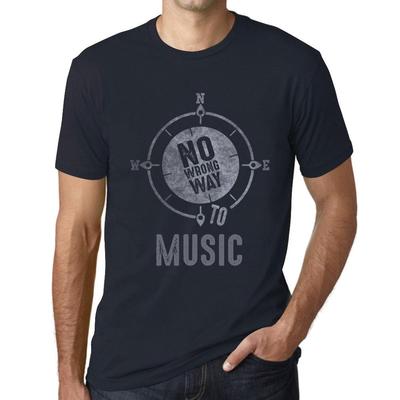 Мужская винтажная футболка Футболка с рисунком No Wrong Way Music Темно-синий