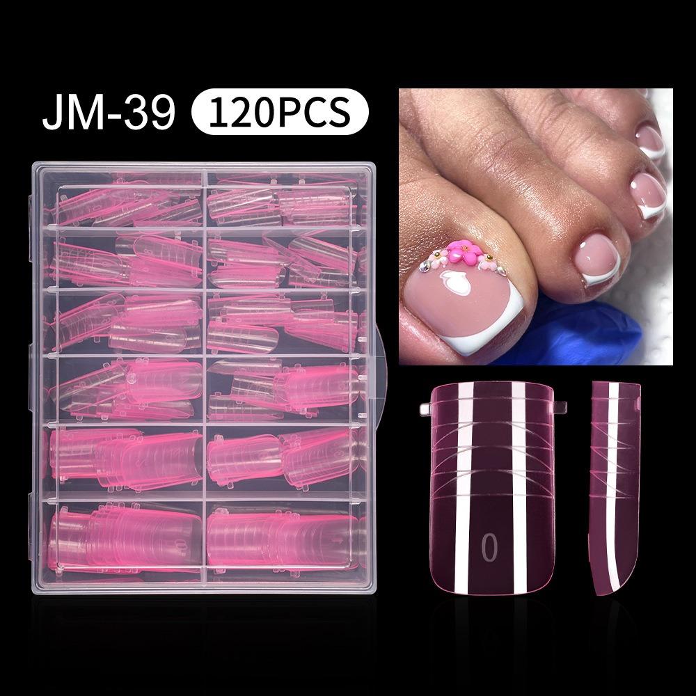 120pcs Full Cover False Tips Acrylic Poly Nail Gel Molds New Toe Nail Mold  For Extension
