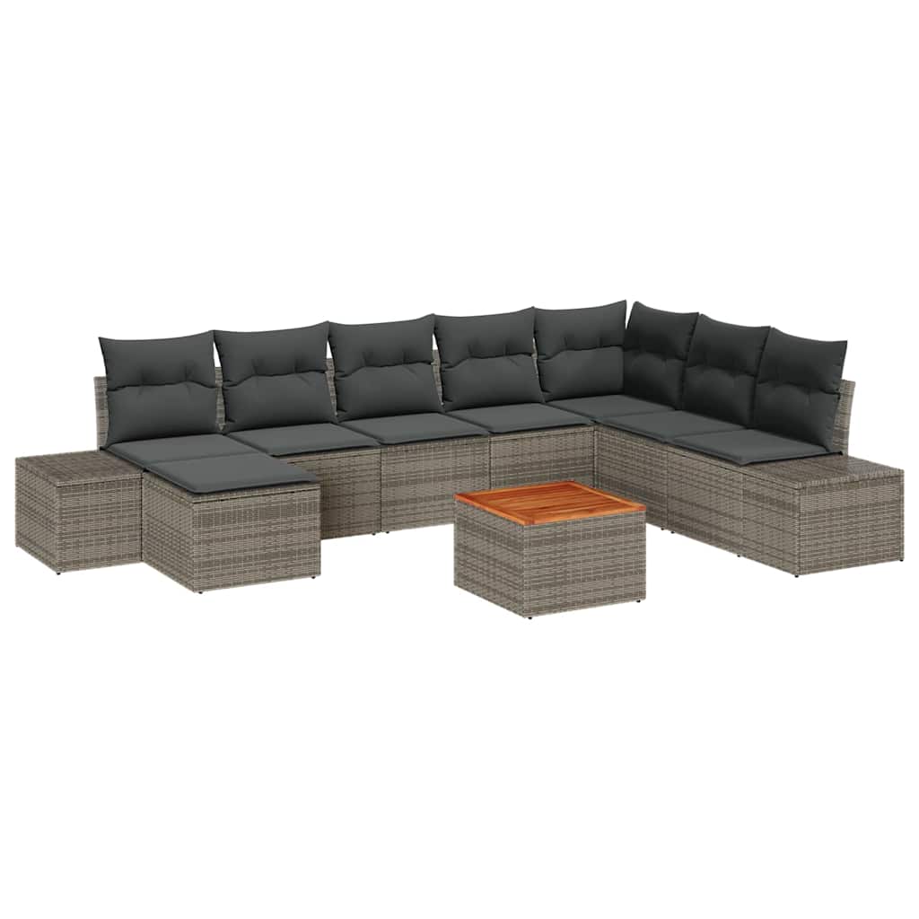 Garden Sofa Set 9 pcs Gray