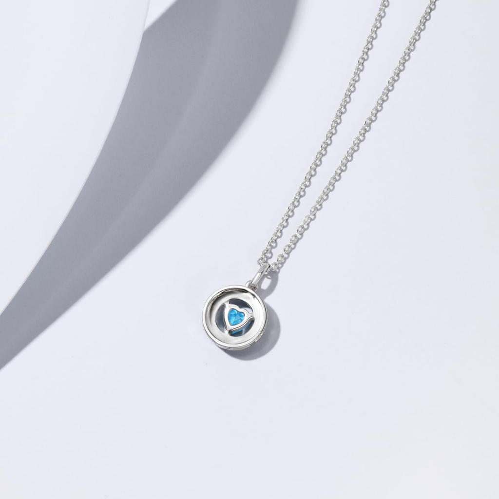 Парное ожерелье «Влюбись в мотив» Циркониевое ожерелье, набор из 2 унисекс серебряных S925 стерлингового серебра, парный рождественский подарок на годовщину