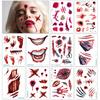 10 шт. наклейки для татуировки на Хэллоуин, шрам, временный косплей, боди-арт, наклейка для детей, пасхальный палец, реалистичный узор, наклейки для лица, жуткая атмосфера, вечеринка, мероприятие