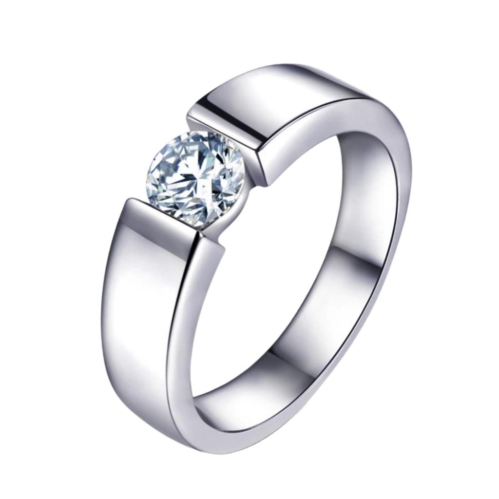 Rose Gold Zircon Couple Ring - European & American Classic Men's Jewelry