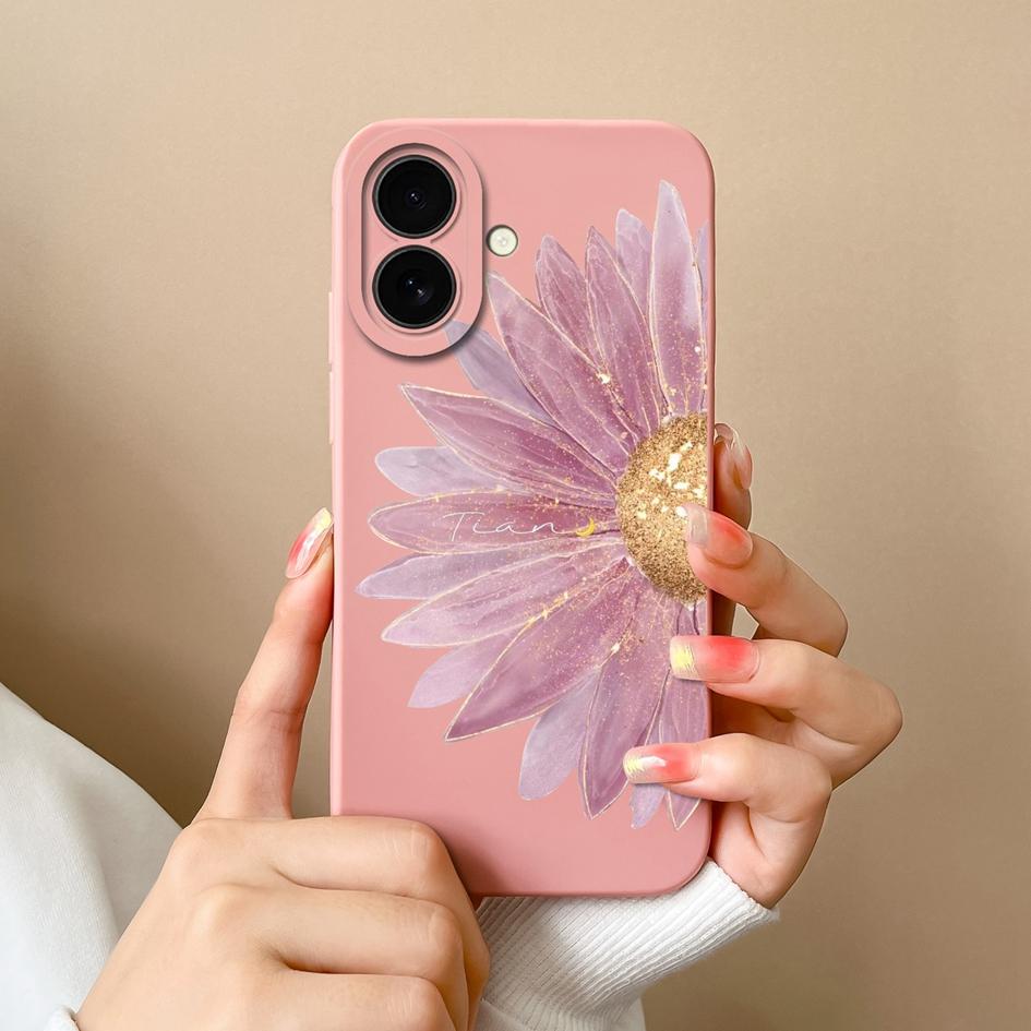 Для Apple iPhone 16 Plus 16pro 16promax новый чехол симпатичный цветочный узор облаков мягкий тонкий жидкий силикон высокое качество ударопрочный чехол для iPhone чехол Capas
