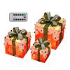 3 Pcs Christmas Lighted Gift Boxes with Bow LED Light Up Present Boxes for Indoor Outdoor Home Porch Xmas Tree Party Decor