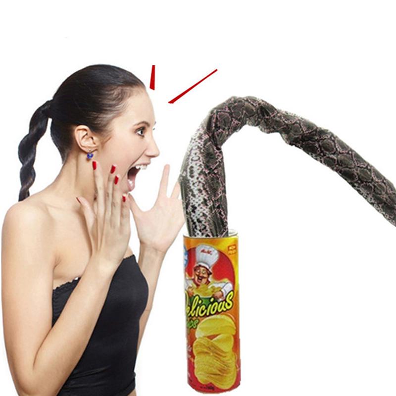 Банки с картофельными чипсами, искусственная змея, день дурака, забавная новинка, шутка, трюк, игрушки