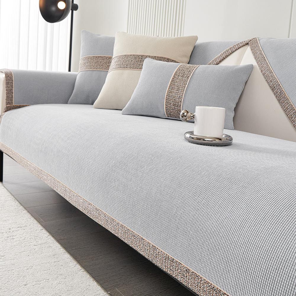 Универсальная однотонная диванная подушка на четыре сезона, противоскользящая, новый чехол для дивана, полный пакет, простой летний чехол из синели