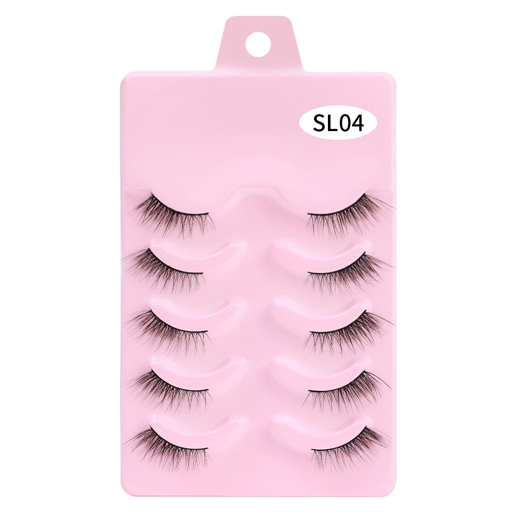 Половинные ресницы, 5 пар натуральных пушистых накладных ресниц, манга, 3D искусственные норковые ресницы, мягкие крылатые ресницы, инструмент для наращивания ресниц