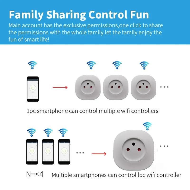 16А Умная Wi-Fi розетка для Израиля Умная беспроводная Wi-Fi розетка Работает с Alexa Google Home Assistant Приложение Tuya SmartLife
