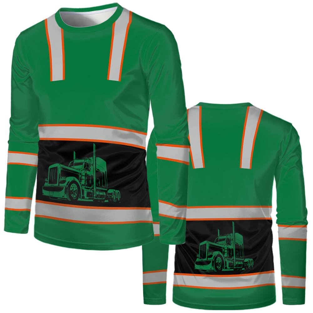 Униформа для строителей, мужские футболки, свободные, повседневные, классические, с круглым вырезом, с длинным рукавом, удобная и дышащая рабочая одежда