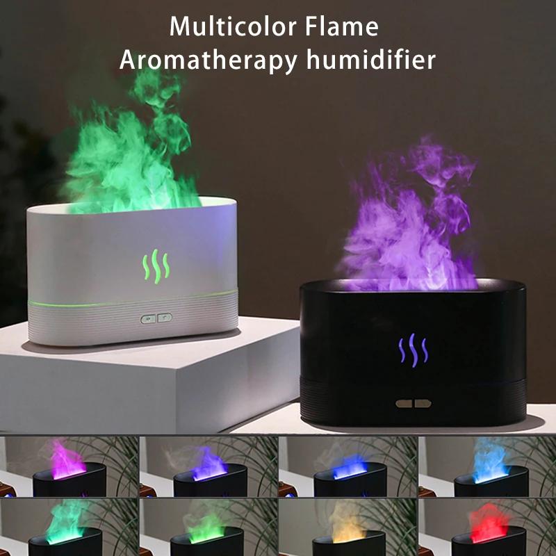 Portable Cool Mist Usb Led Change Color Room H2o Air Fire Flame Humidifier Essential Oil Diffuser Humidifier