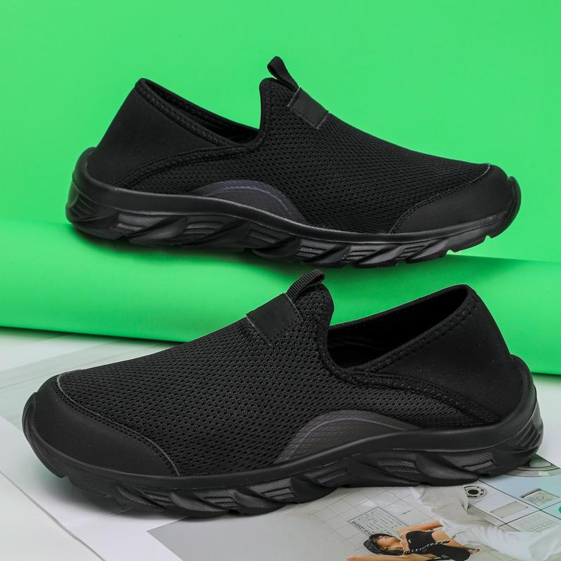 Men's Spring and Summer Breathable Flat Shoes, Lightweight Casual Sports Shoes, Fashionable Walking Shoes for the Elderly