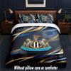 Newcastle United Football Design Bed Bedding Set 1 Duvet Cover + 2 Pillowcases Soft Breathable Household Bed Linens