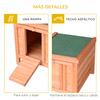 Wooden Outdoor Rabbit Hutch Cage for Small Pet Rodents with Asphalt Roof, Opens Up and Non-Slip Ramp, 42x51x43 cm, Natural