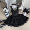 Toku и Yuu Лолита JSK Готическая Лолита Mori Girl Сарафан с Кружевной Плетёной Мини Готической Принцессой Милой Лентой Mori Girl Платье для Школьного Фестиваля,