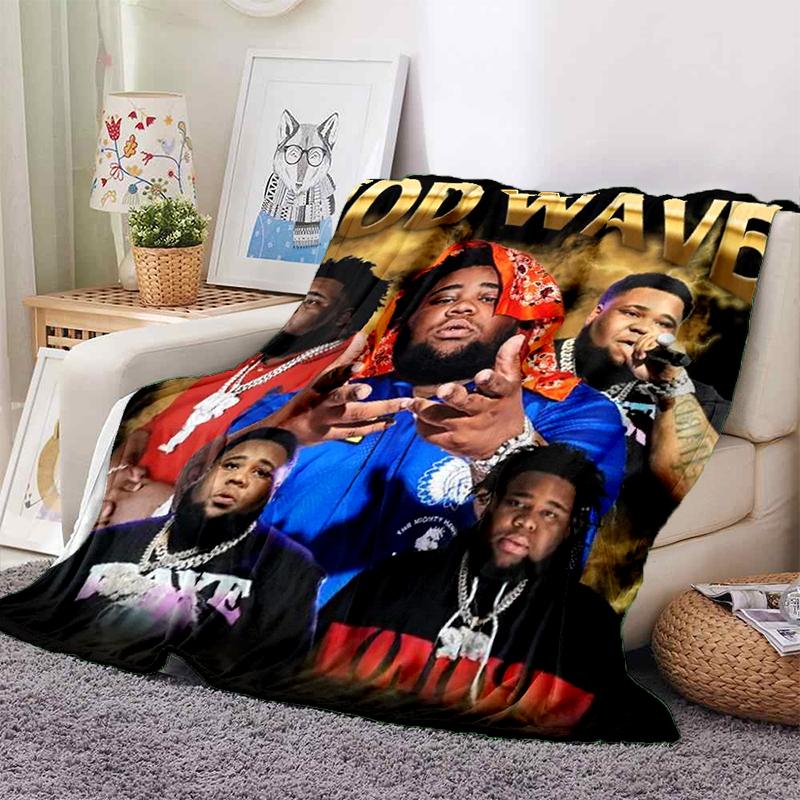HOT Rod Wave 3D Print Rapper Star Soft Plush Blanket,Flannel Throw Blanket for Living Room Bedroom Picnic Bed Sofa Cover
