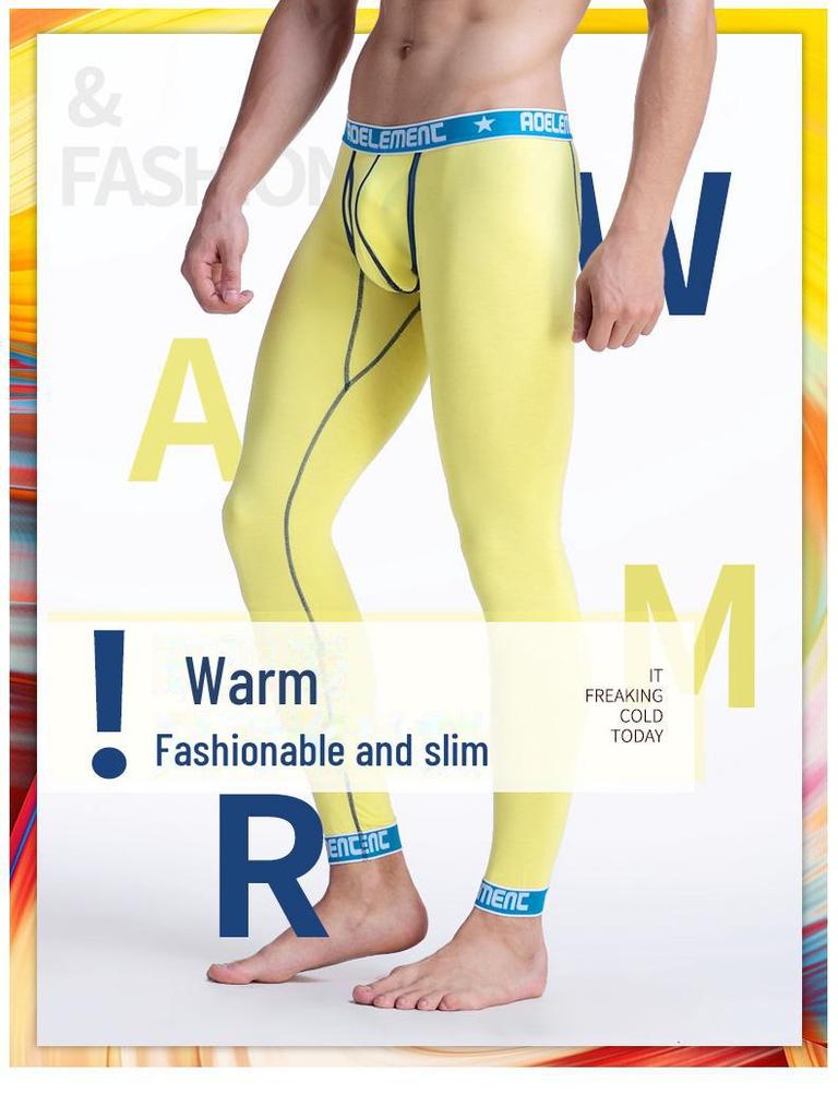 Мужские облегающие термолеггинсы из хлопка и шерсти