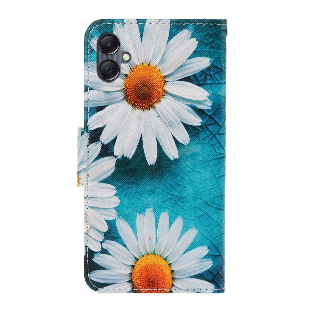 For Samsung Galaxy A07 4G Case Pattern Printing Protective Leather Folio Phone Cover with Wrist Strap