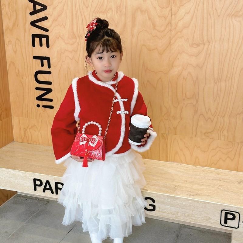 Очаровательная красная блестящая сумочка с бантом-бабочкой для детей, идеально подходящая для повседневного использования