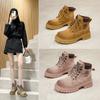 Модные новые туфли для женщин, классические ботинки из натуральной кожи, желтые ботильоны, женские высокие замшевые повседневные туфли, зимние ботинки
