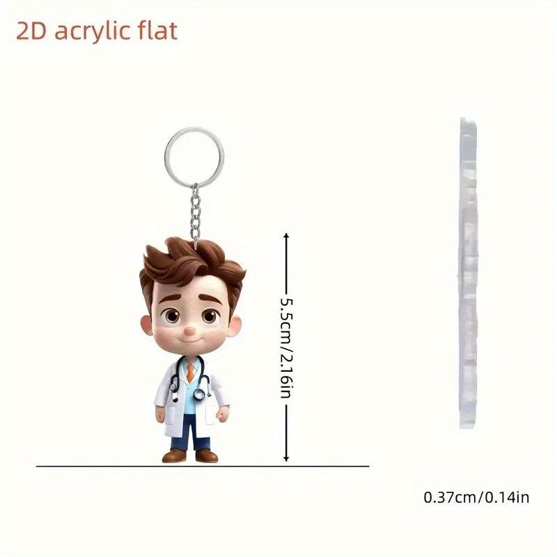 Новый акриловый плоский доктор автомобильный брелок для ключей с изображением его и ее истории, мобильный телефон, рюкзак, кулон