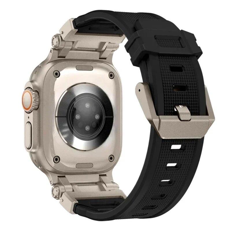 Силиконовый ремешок для Apple Watch Band Ultra 2 1 49 мм 45 мм 44 мм 42 мм мягкий спортивный ремешок для iWatch Series 9 8 7 6 5 SE аксессуары для браслетов