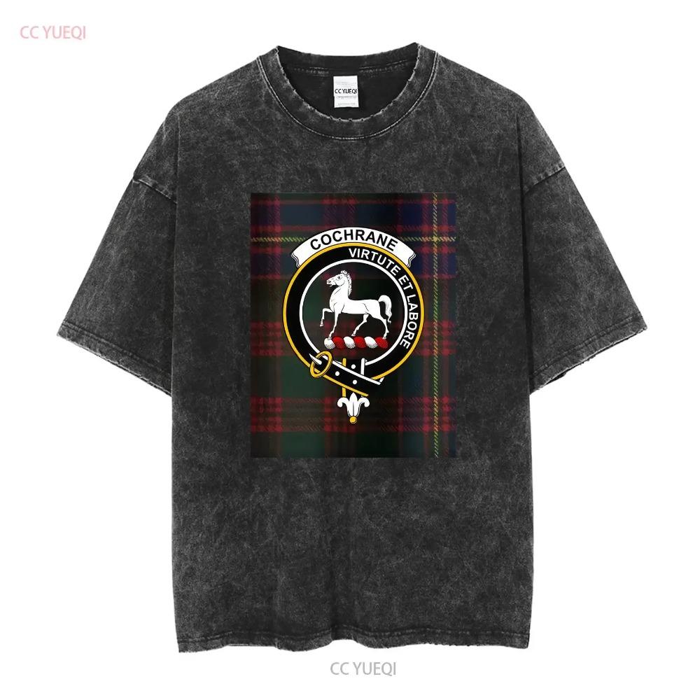 Шотландский клан Кокрейн Герб Футболка Тартан Наследие Предки Шотландцы длинный или короткий рукав винтаж Выстиранный Стрейч графический