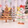 Mini Wooden Merry Christmas Tree Desk Table Decor Pendants Xmas Tree Ornaments Christmas Decoration Happy New Year Home