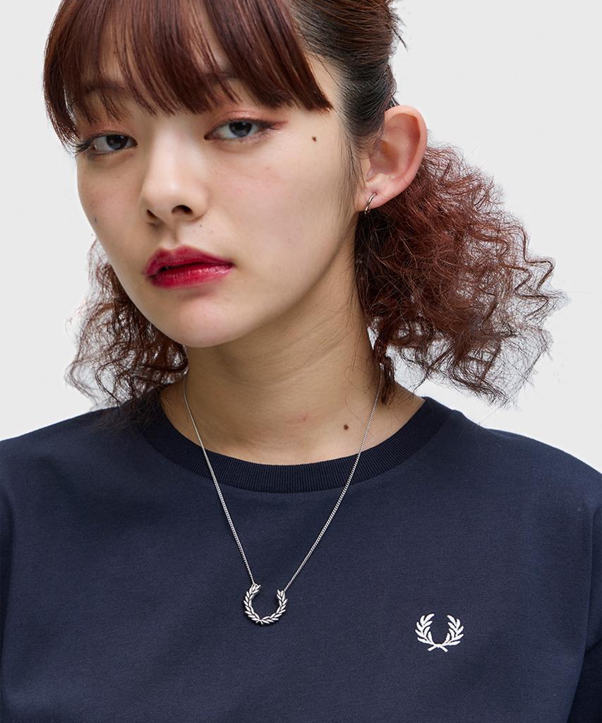 Fred Perry [Женская] Футболка с круглым вырезом - Темно-синяя Afpf2611142-311
