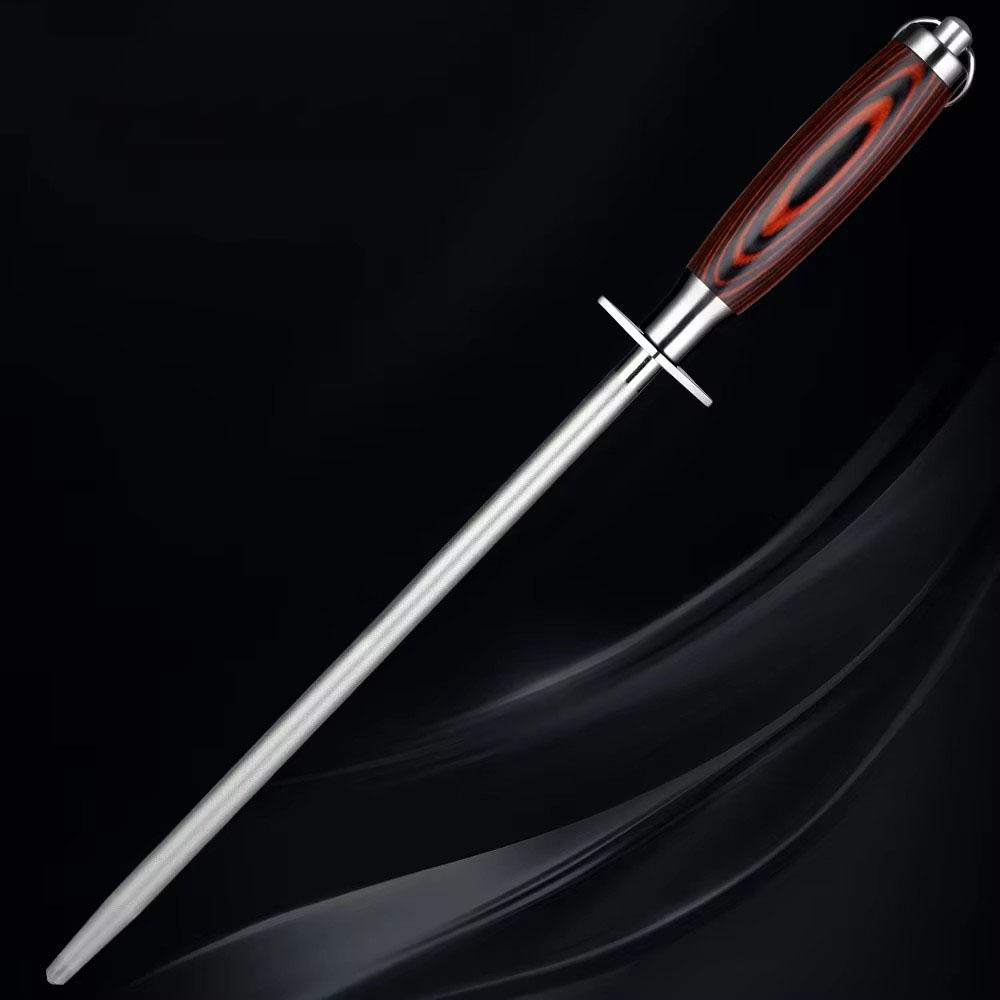 Точилка для кухонных ножей, профессиональная алмазная точилка для ножей, деревянная ручка, ручная, быстрая заточка для всех ножей, 12 дюймов, цветная