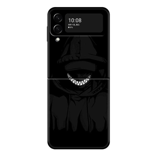Terror Demon Smile Teeth Phone Case For Samsung Galaxy Z Flip 4 Z Flip3 5g Shell For Galaxy Z Flip Hard Cover Couqe