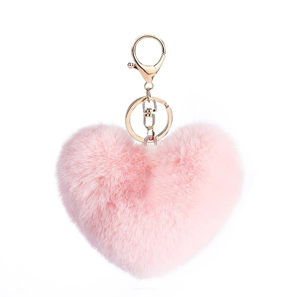 Imitation Rabbit Ball Plush Pendant DIY Phone Case Keychain Heart-shaped Accessory