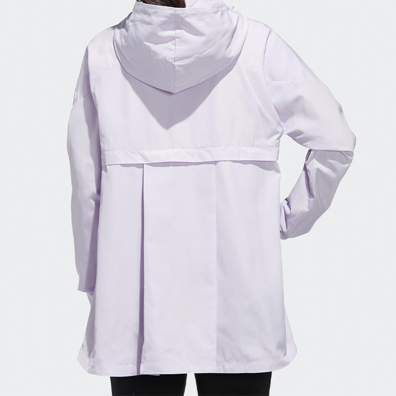 Adidas Alphabet Logo Print Sports Hooded Jacket Women Outerwear Light-Purple FM9258