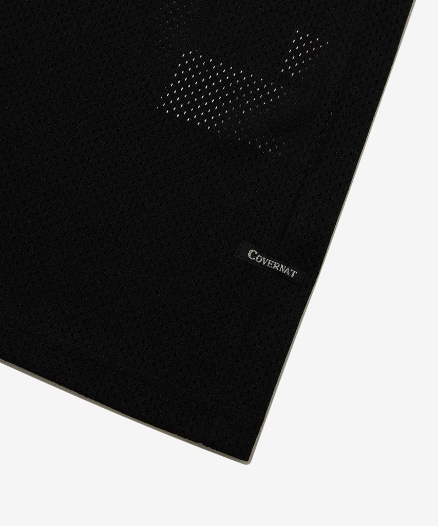 COVERNAT V-Neck Mesh T-Shirt Black