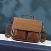 Retro Business Handbag Men's Briefcases Fashion Folder For Documents PU Leather Laptop Bag Korean Version Shoulder Bag