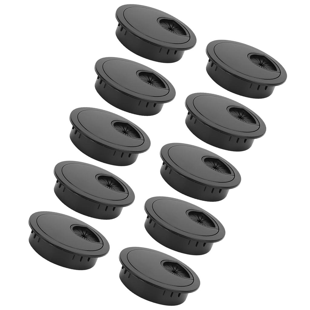 10 шт., люверсы для проводов, ярко-черные, настольный органайзер для отверстий для проводов из АБС-пластика 60 мм