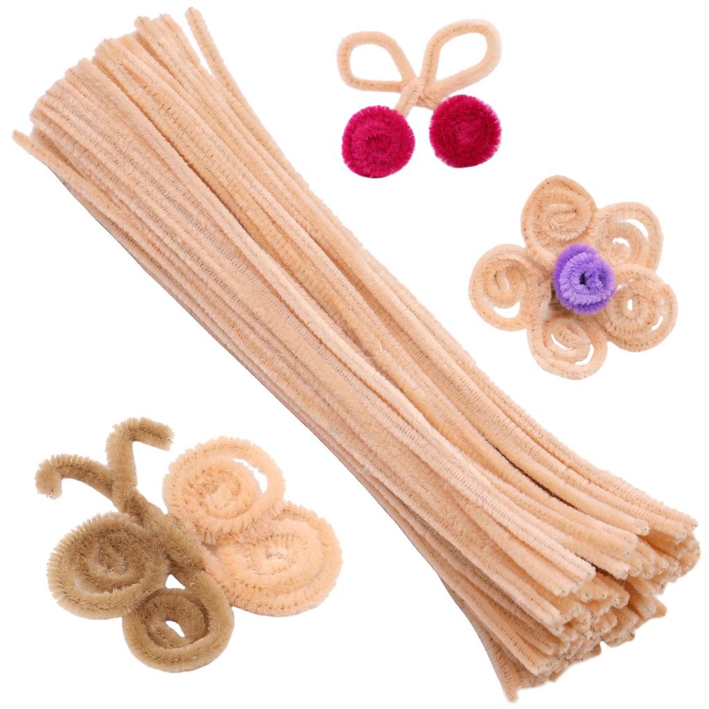 Fenrry 100PCS Pipe Cleaners Chenille Stem Solid Color Pipe Cleaners Set for Pipe Cleaners DIY Arts Crafts Decorations