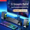 Игровые компьютерные колонки Newmine V6 RGB с микрофоном, штекер CN (адаптер в комплекте)