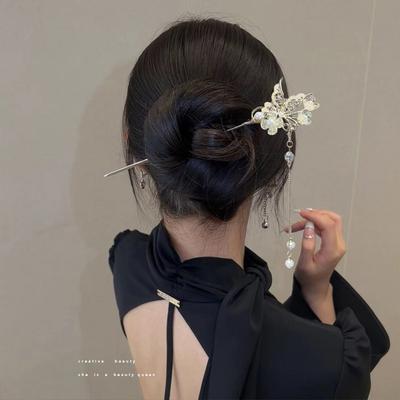 Шпилька для волос с темпераментом бабочки, шпилька для волос Hanfu, головной убор в древнекитайском стиле, новая высококачественная шпилька, женская китайская шпилька с бахромой