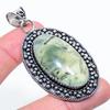 Prehnite Gemstone Handmade 925 Sterling Silver Jewelry Pendant 2.64" r9Q95