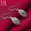 925 Sterling Silver Leaf Pendant Piercing Earrings Fashionable Wedding Jewelry