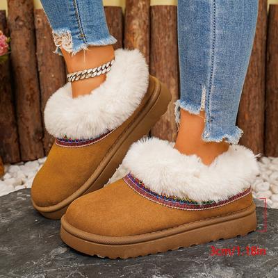 Женские зимние теплые меховые сапоги большого размера на мягкой подошве с меховой отделкой голенища, утепленные подкладкой ботильоны до щиколотки, нескользящие, для пеших прогулок, повседневные, спортивные, хлопковые сапоги