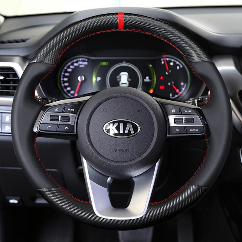 Индивидуальная чехол-оплетка на руль автомобиля 100% подходит для Kia K5 Optima 2018 2019 Sportage 3 2019 Forte Ceed Cee'd 2017 2018 2019