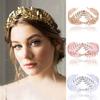 Women Headband  Leaf Flower Hair Crown Head Piece Gold Band Bridal