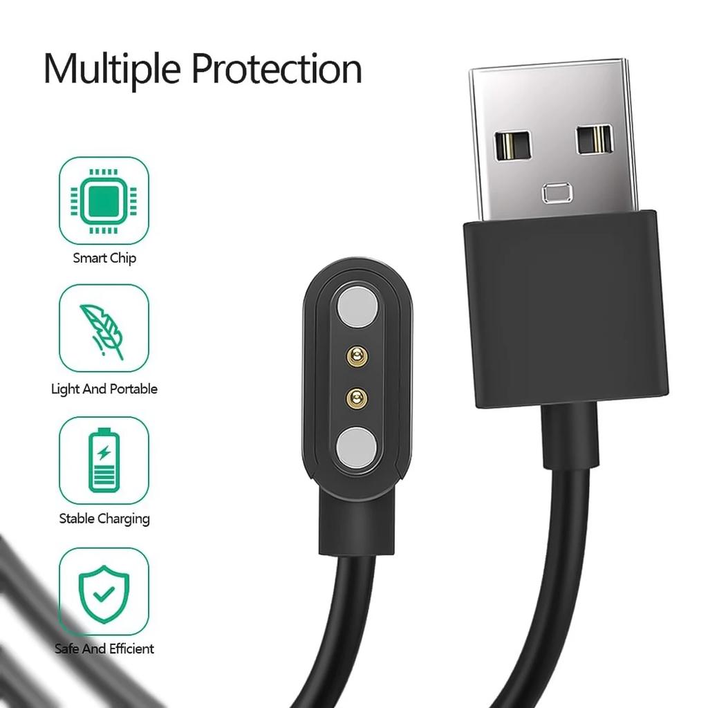 Magnet Charging Cable for Xiaomi Haylou Solar LS01 LS02 Charging Cable Dock for haylou Smartwatch 1m Charger Adapter Accessories