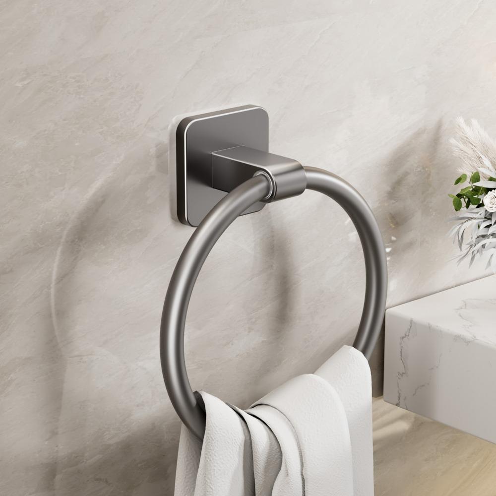 Wall-Mounted Towel Ring Hook Rotatable Towel Hanger New Bathroom Towel Holder  Storage Holder