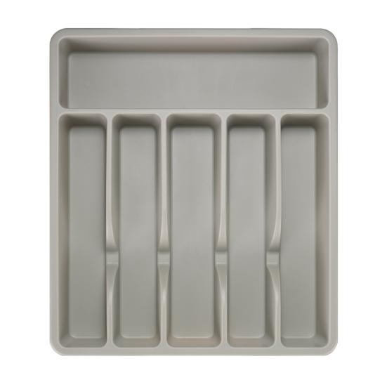 Cutlery Drawer Organizer Tray 6 Compartment Plastic Storage Box for Kitchen Utensils Forks Spoons Cutter Sturdy BPA-Free Divider Holder