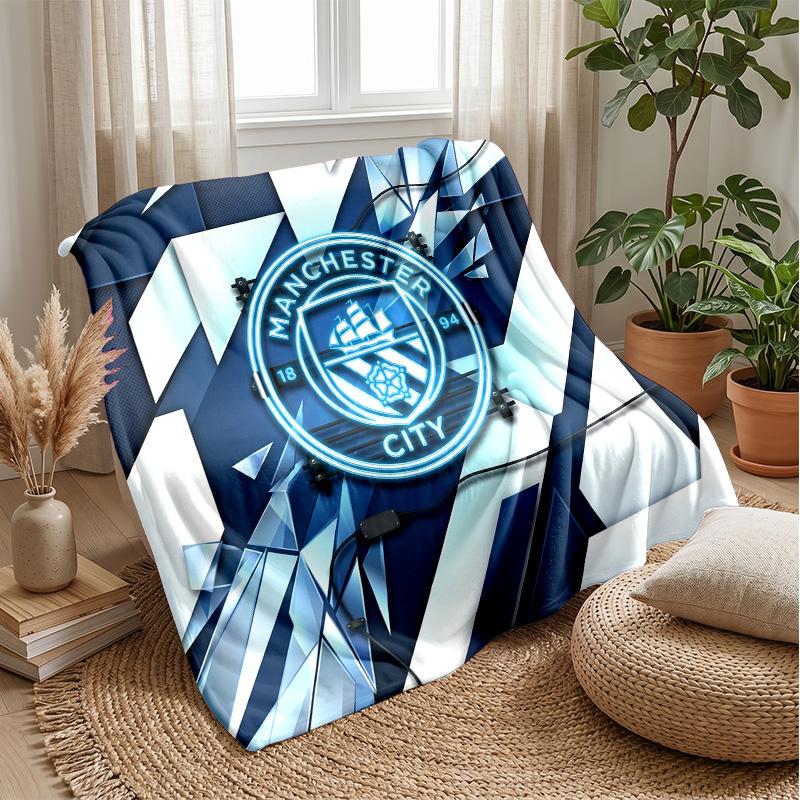 Manchester City Theme blanket Soft Flannel Blanket Plush Throw Blanket Cozy Sofa Bed Blanket for Home Decor