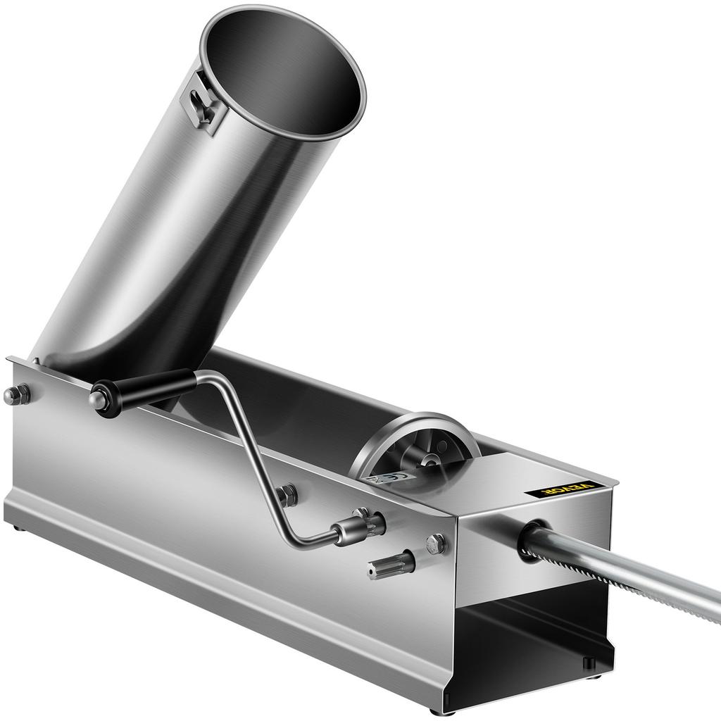 VEVOR Manual Sausage Stuffer, 7 L / 15 LBS Horizontal Sausage Machine, Dual-Speed Meat Stuffer, Made of Food-Grade 304 Stainless Steel