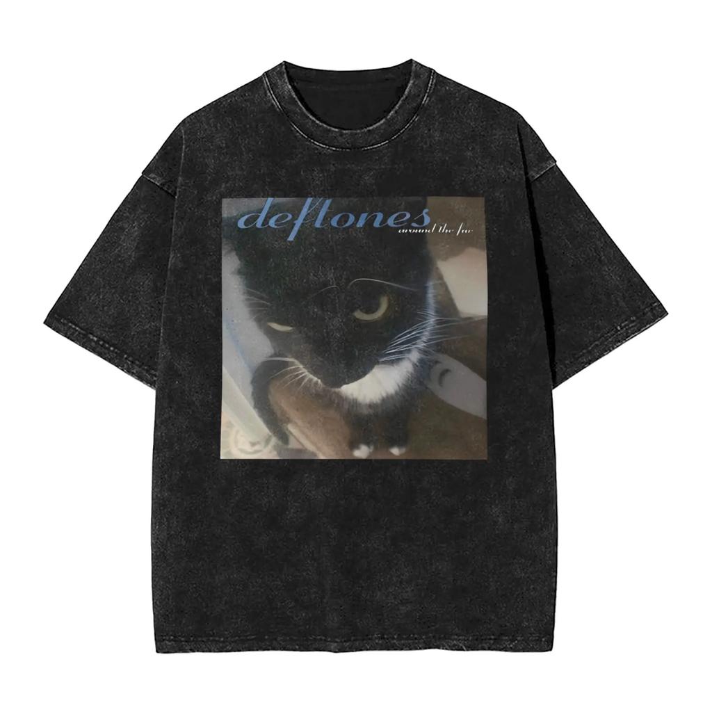 Новое поступление Мужская одежда Ohms Белый Пони Deftones Рок-группа Стиранная Футболка с коротким рукавом с круглым вырезом Y2k Мужская одежда Camisetas