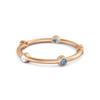 London Blue Topaz Bezel- 925Set Stacking Band Ring - 925 Sterling Silver Rose Gold Vermeil
